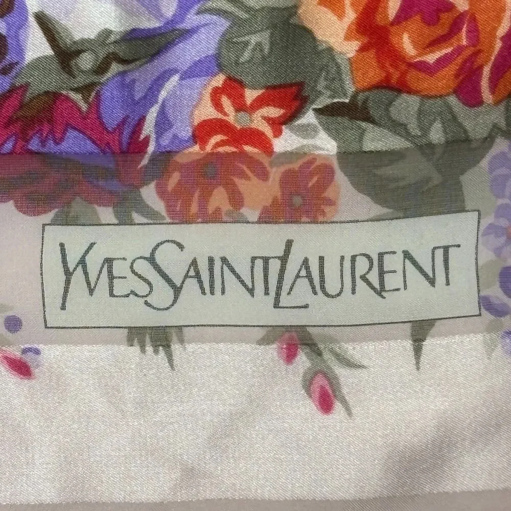 Vintage YSL Yves Saint Laurent Silk Square Scarf 33